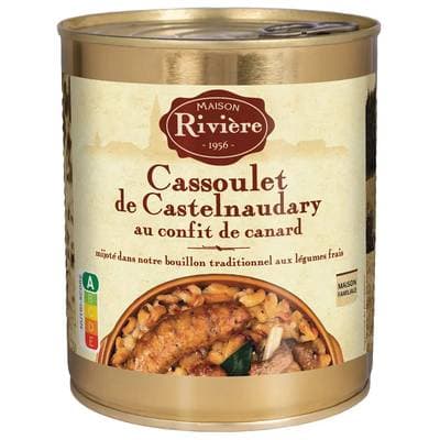 Maison Rivière Cassoulet de Castelnaudary au Confit de Canard en conserve pour 2, 840g