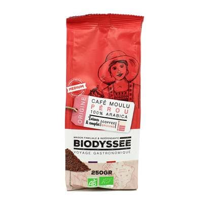 Biodyssée Café moulu Pérou bio, 250g