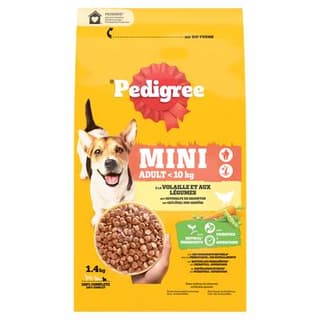 Pedigree Croquettes volaille légumes pour petit chien adulte, 1,4kg