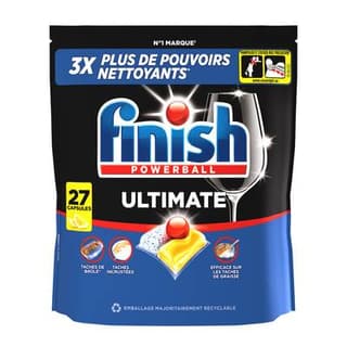 Finish Capsules Lave-Vaisselle Citron Powerball Ultimate, 27 capsules
