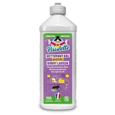 Paulette Nettoyant Sol Concentré Tous Types de Sols Spécial Robot, 500ml