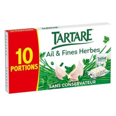 Tartare Fromage à tartiner Ail et fines herbes, 160g, 10 Fromages