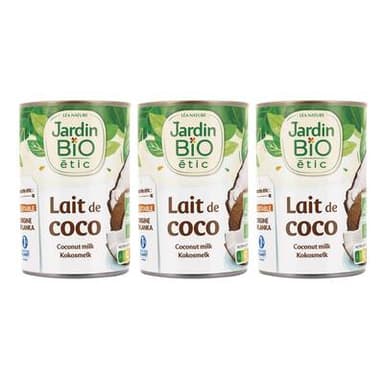 Jardin Bio Etic Lait de coco bio, Lot de 3x40cl