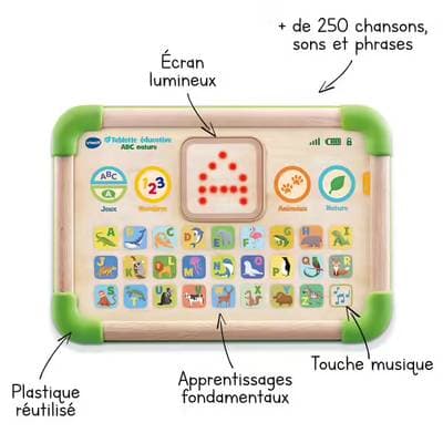 3417766135056 - Vtech - Tablette éducative ABC nature - Jouets en bois FSC