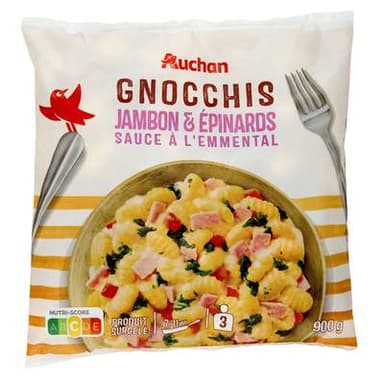 Auchan Gnocchis jambon emmental, 900g