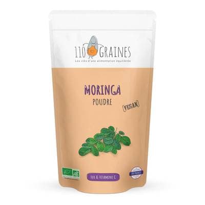 110 Graines Moringa en Poudre Bio - Complément alimentaire, 200g