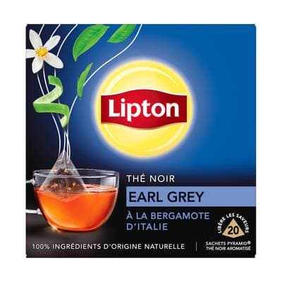 Lipton The noir earl grey bergamotte, 20 sachets