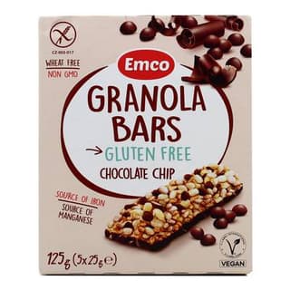 Emco Barres Céréales Chocolat sans Gluten, 5 barres
