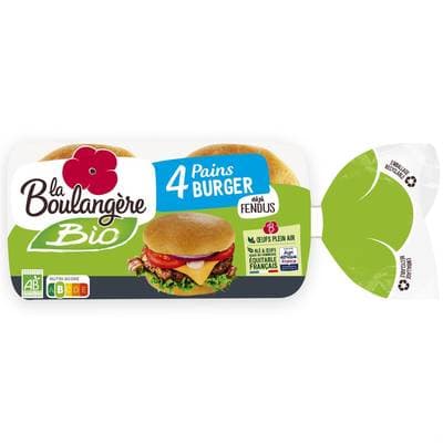 La Boulangère Pain Burger Bio, 4 buns - 200g
