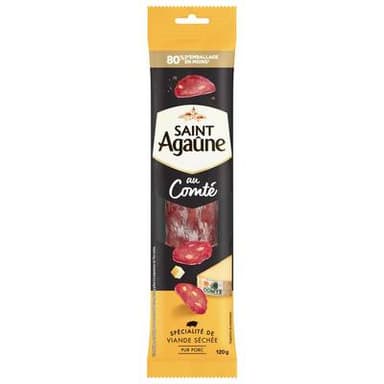 Saint Agaûne Saucisson de Viande Séchée au Comté, 120g