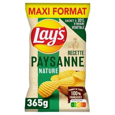 Lay's Chips recette paysanne nature, 365g