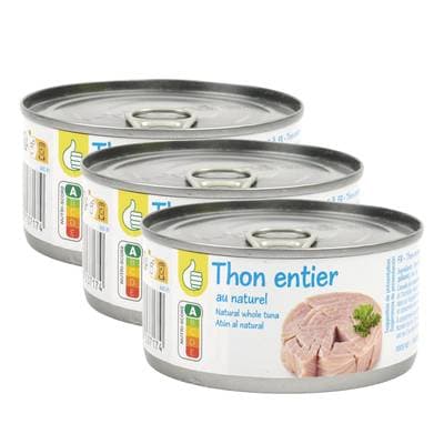 Pouce Thon entier au naturel, Lot de 3x140g