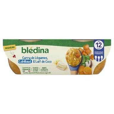 Blédina Curry Legume Cabillaud, 2x200g
