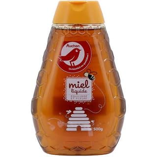 Auchan Miel de fleurs liquide équilibré et fleuri en flacon doseur, 500g