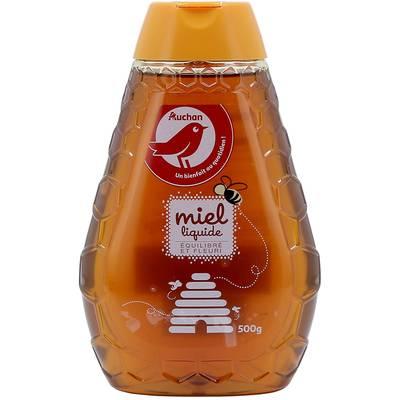 3596710409556 - Auchan - Miel de fleurs liquide équilibré et fleuri en flacon doseur