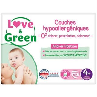 Love & Green Couches écologiques T4 + 9/20kg, 42 couches