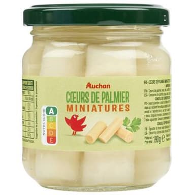 Auchan Coeurs de palmier miniatures bocal, 115g