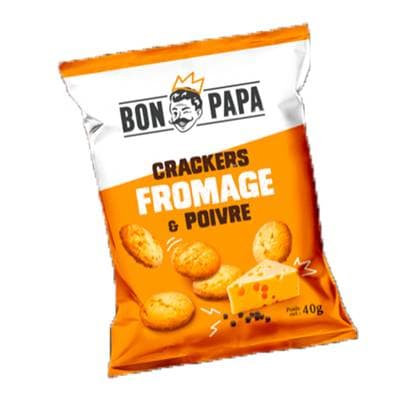 Bon Papa Crackers saveur Fromage & Poivre, 40g