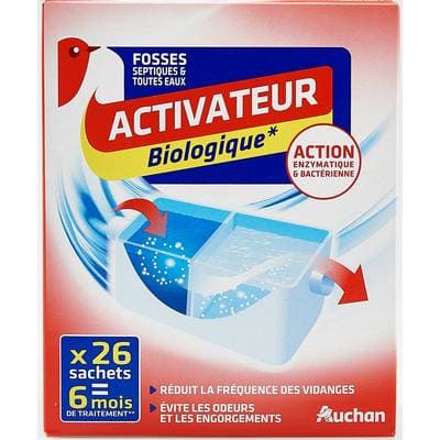 Auchan Activateur biologique fosses septiques & toutes eaux, 26 sachets