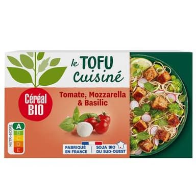 Céréal Bio Tofu Cuisiné Tomate Mozzarella Basilic Bio, 2x90g