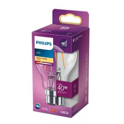 Philips Ampoule B22 - 4,7W Blanc Froid Claire, B22  40W