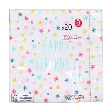 ACTUEL Serviette 33 x33 cm MultiColor, 20 serviettes