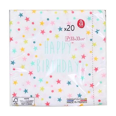 ACTUEL Serviette 33 x33 cm MultiColor, 20 serviettes