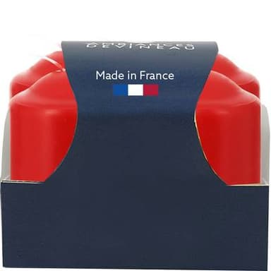 Ambiances Devineau Bougies rouges cylindriques, 4 bougies