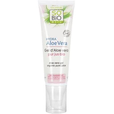 SO'BIO ETIC Gel d'aloe vera, pur jus bio, peaux sensibles et réactives, Hydra Aloe Vera, 125ml