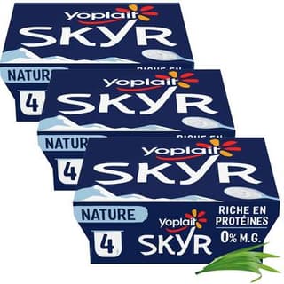 Yoplait Skyr Nature 0%, Lot de 3 - 4x100g
