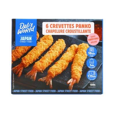 Deli's World Crevettes Panko à la chapelure croustillante, 180g