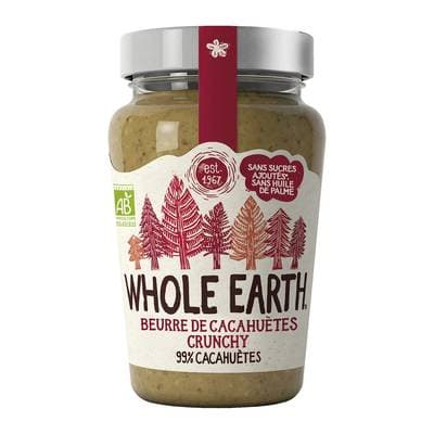 Whole Earth Beurre de cacahuète crunchy Bio, 340g