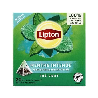 Lipton Thé vert d'Asie à la menthe intense, 20 sachets