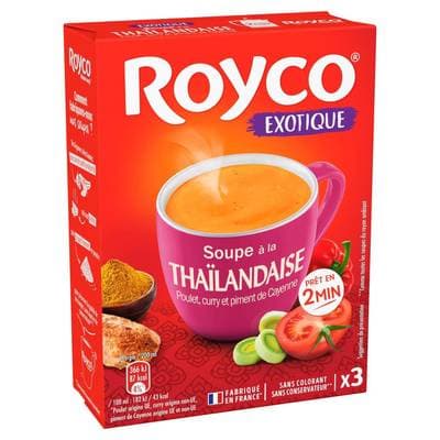 Royco Soupe à la Thailandaise- Poulet, Curry et Piment de Cayenne, 58g