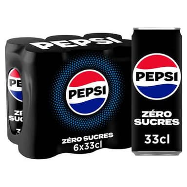 Pepsi Soda cola zéro sucres, 6x33cl