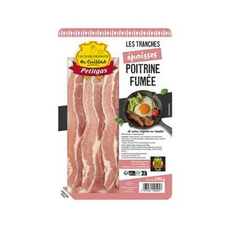 Petitgas Poitrine fumée en tranches épaisses, 200g
