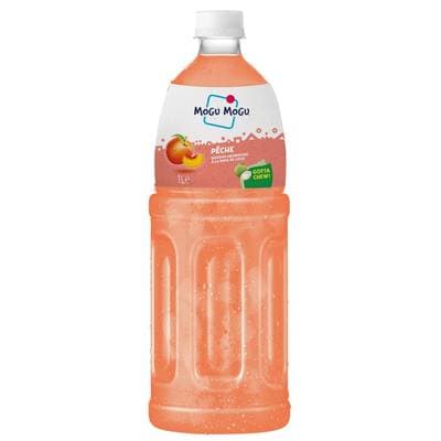 Mogu Mogu Boisson aromatisée pêche et nata de coco, 1L