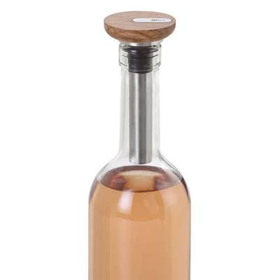 Adhoc Pompe de mise sous-vide en chêne et inox pour bouteille de vin, 1 pompe