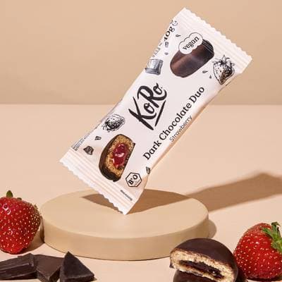 Koro Duo Chocolat Noir à la Fraise Bio, 2x20g
