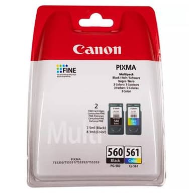 Canon Cartouche d'encre noire PG-560 et couleur CL-561, 2 cartouches