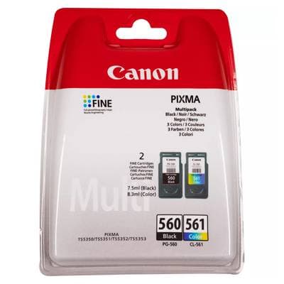 Canon Cartouche d'encre noire PG-560 et couleur CL-561, 2 cartouches