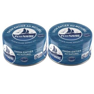 Petit Navire Thon entier au naturel Albacore, 2x93g