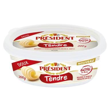 Président Beurrier tendre doux 60%mg, 200g