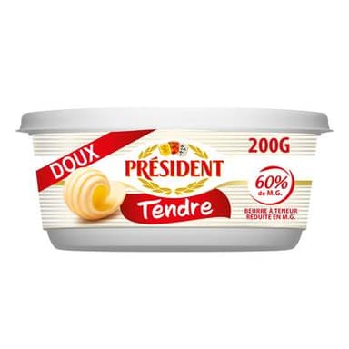 Président Beurrier tendre doux 60%mg, 200g
