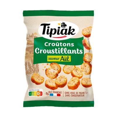 Tipiak Croûtons de Pain Croustillants à l'ail, 75g