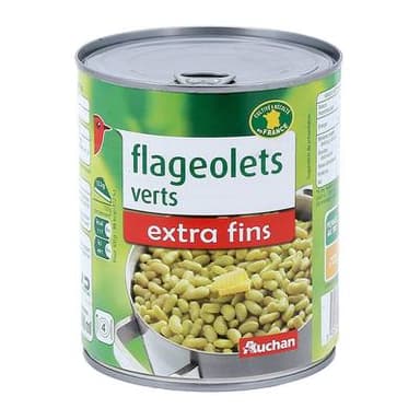 Auchan Flageolets verts extra-fins, 530g