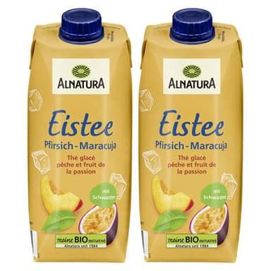 Alnatura Thé glacé pêche passion bio, Lot de 2x50cl