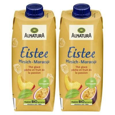 Alnatura Thé glacé pêche passion bio, Lot de 2x50cl