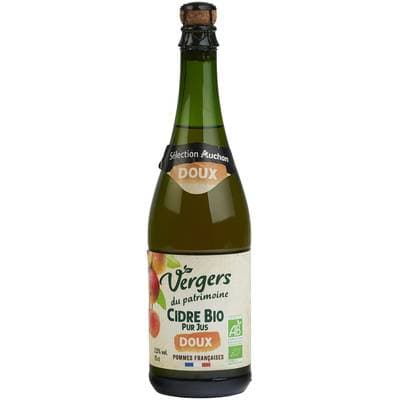 Vergers Du Patrimoine Cidre bio pur jus doux 2.5°, 75cl