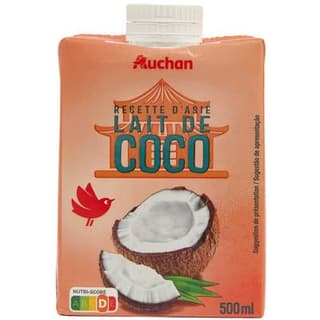 Auchan Lait de coco brique refermable, 50cl